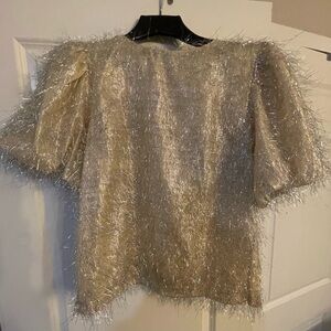 Endless Rose Gold Embellished Puff Sleeve Blouse